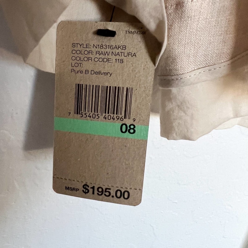 NWT DKNY PURE  Linen Tie Top Jacket Cardigan Beige Sz 8 Retail $195 - Picture 6 of 6